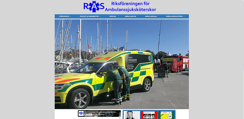 Riksföreningen för ambulanssjuksköterskors hemsida.